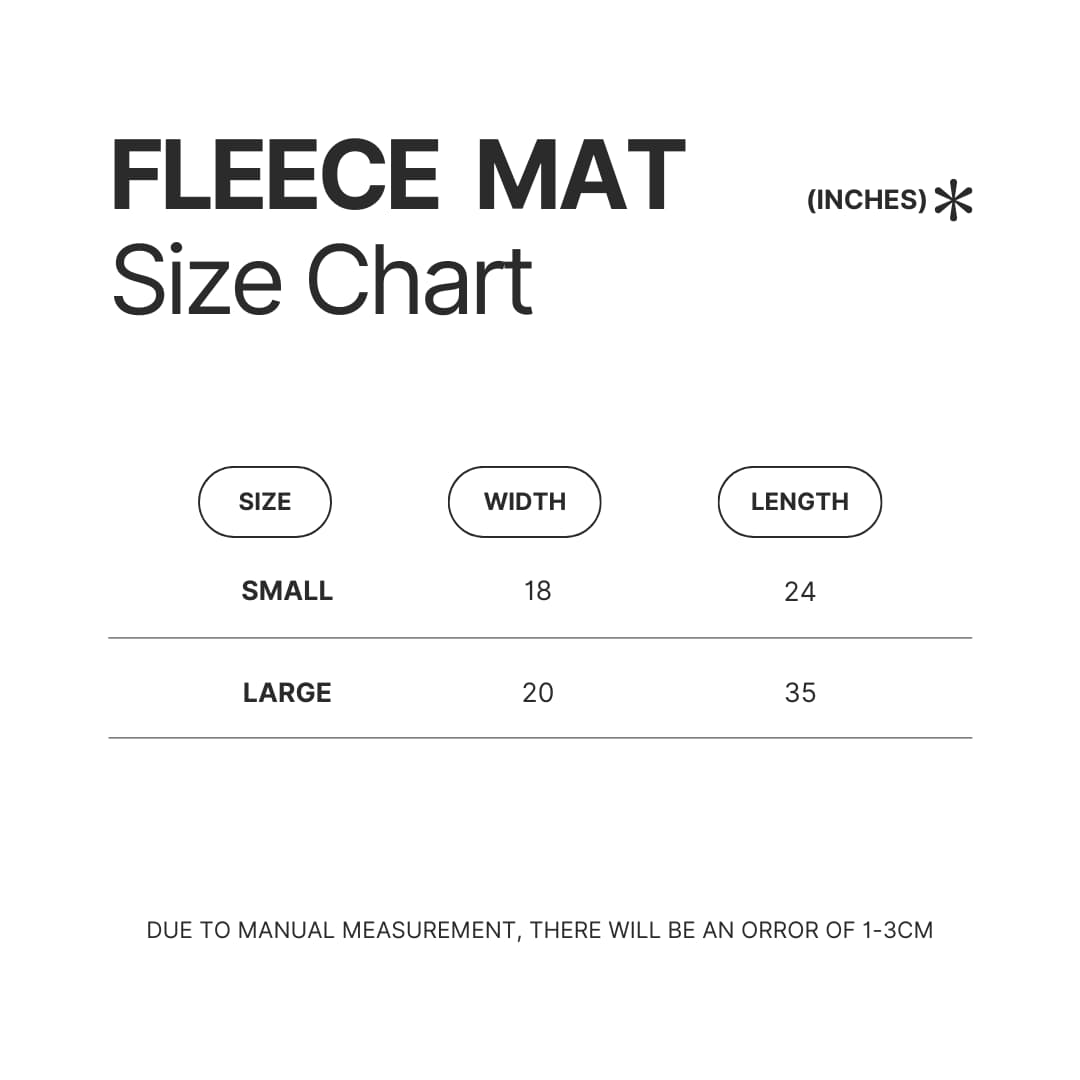 Fleece Mat Size Chart - The Amazing Digital Circus Merch