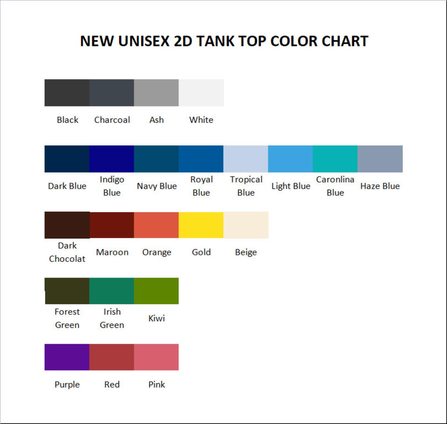 tank top color chart - The Amazing Digital Circus Merch