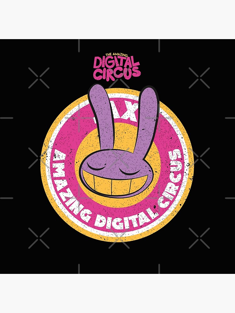 The Amazing Digital Circus Jax Circle Emblem Grunge Style Throw Pillow - Image 2