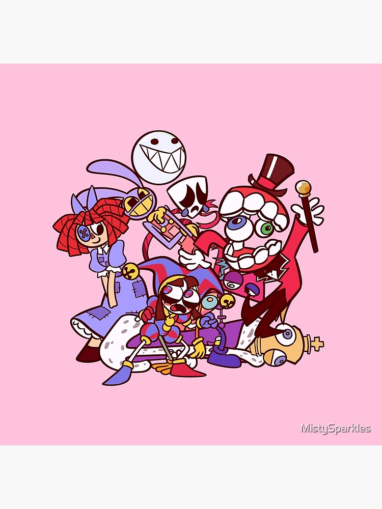 Digital Circus Friends Throw Pillow - Image 2
