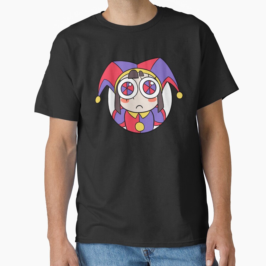 Pomni Head Icon Sticker T Shirt The Amazing Digital Circus T-shirt - Image 3