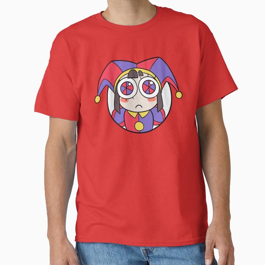 Pomni Head Icon Sticker T Shirt The Amazing Digital Circus T-shirt - Image 5