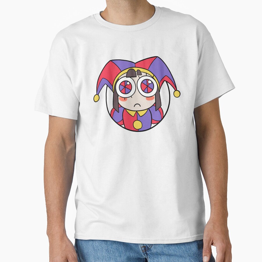 Pomni Head Icon Sticker T Shirt The Amazing Digital Circus T-shirt - Image 2