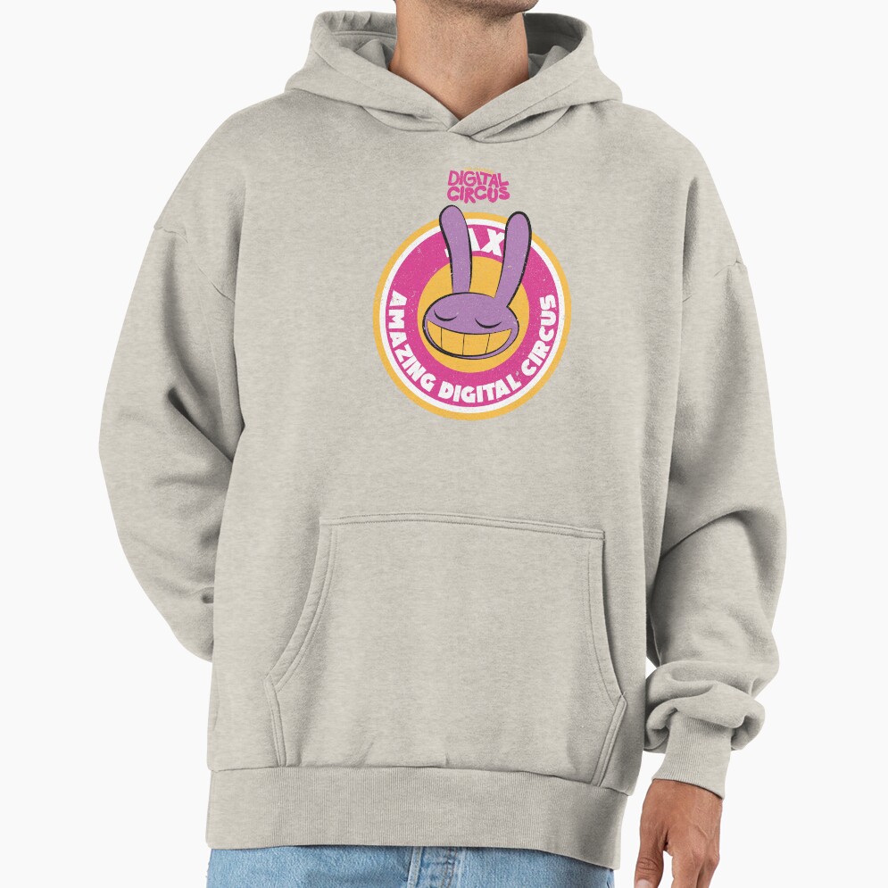 The Amazing Digital Circus Jax Circle Emblem Grunge Style Hoodie - Image 3