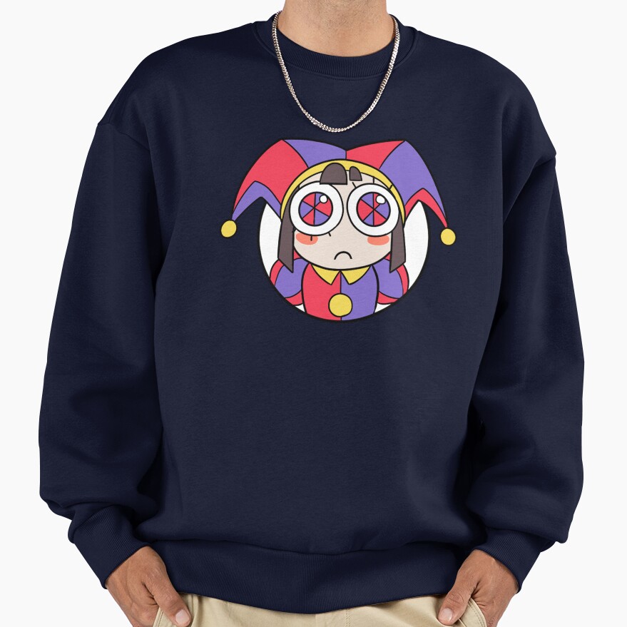 Pomni Head Icon Sticker T Shirt The Amazing Digital Circus Sweatshirt - Image 5