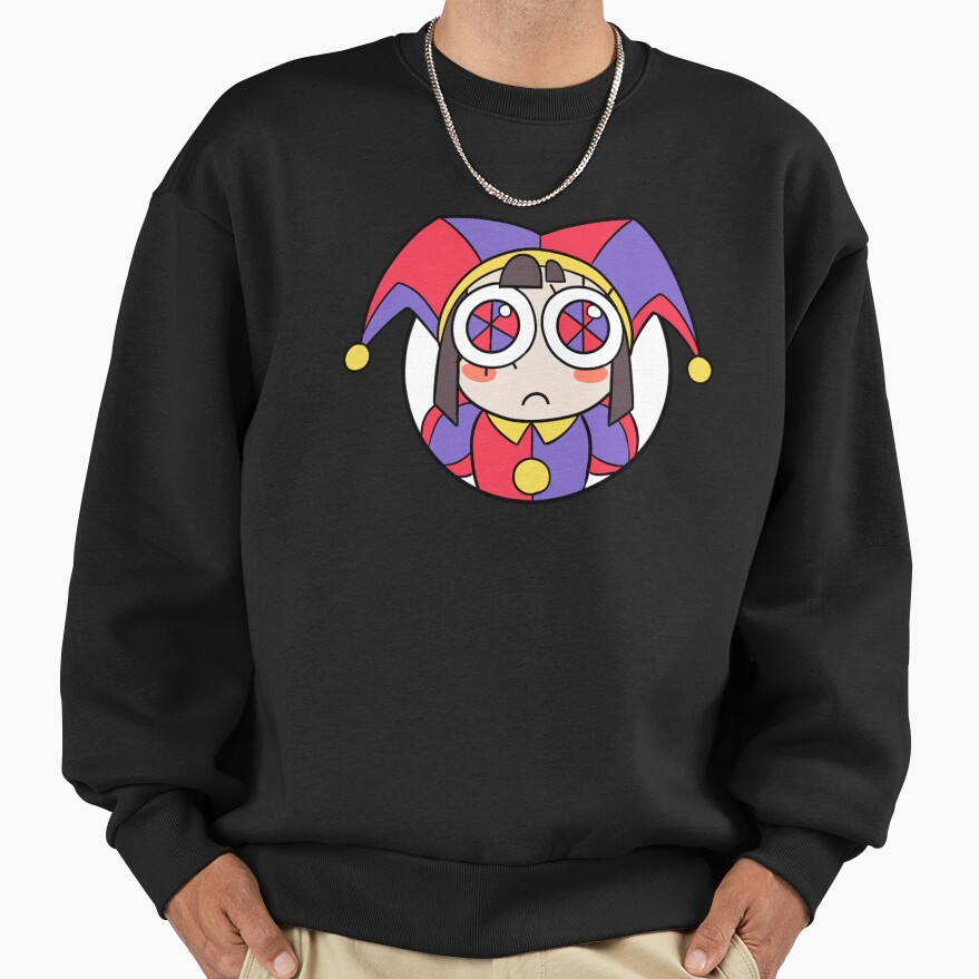 Pomni Head Icon Sticker T Shirt The Amazing Digital Circus Sweatshirt - Image 3