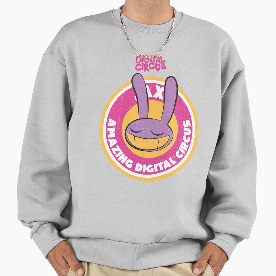 The Amazing Digital Circus Jax Circle Emblem Grunge Style Sweatshirt - Image 4