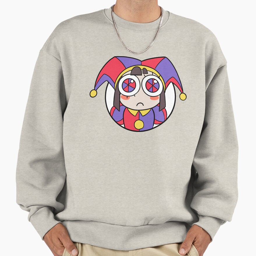Pomni Head Icon Sticker T Shirt The Amazing Digital Circus Sweatshirt - Image 4