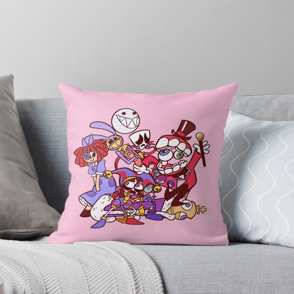 Digital Circus Friends Throw Pillow